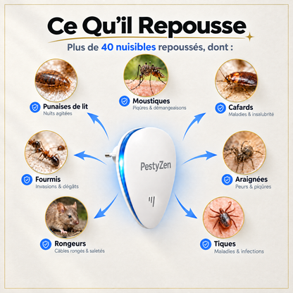 PestyZen – Répulsif ultrasons anti-nuisibles