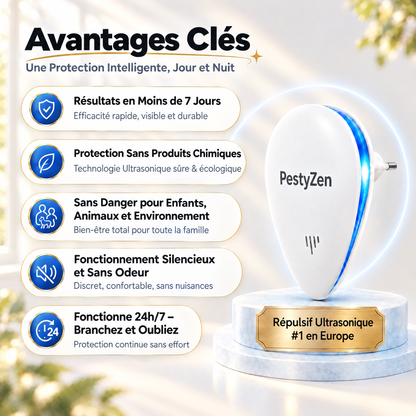 PestyZen – Répulsif ultrasons anti-nuisibles
